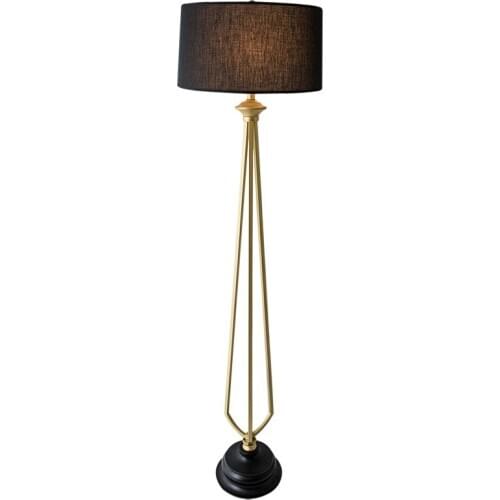 Floor lamp living room bedroom art vertical table lamp study simple golden iron art American country floor lamp