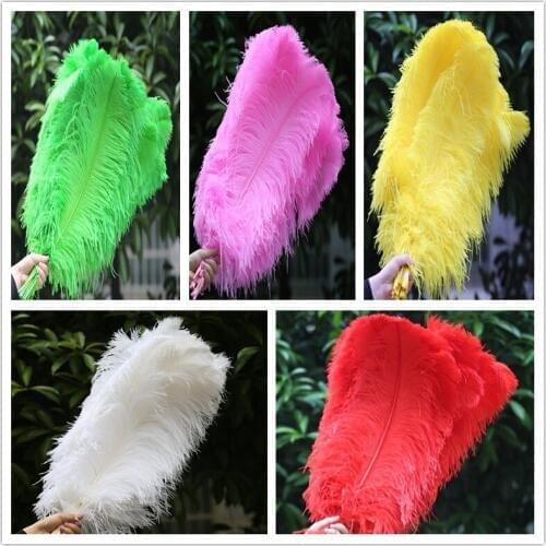 YOYUE 10pcs/lot Elegant Natural Ostrich Feathers 50-55cm for Craft Wedding Party Supplies Carnival Dancer Decoration Plumages