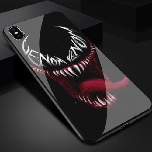 New Venoms Glass Phone Case for iphone X XS MaX 6 6s 7 8 plus 12 MINI 11 PRO MAX samsung galaxy s8 s9 s10 plus note 8 9 covers