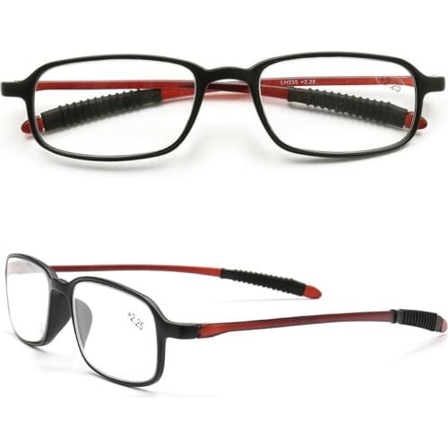 Women Reading Glasses Men Square Fashion Lightweight Readers 1.0 1.5 2.0 2.5 3.0 3.5 4.0 Rectangular Classic Eyewear Black Red