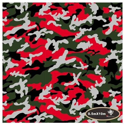 Wholesale classic red camo hydrographic film hydro transfer printing film 0.5m decoration materials.HFJ031