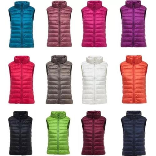 2021 Autumn Winter Down Vest Women Short Vest Lightweight Warm Waistcoat Womens Ultra Light Duck Down Coat Sleeveless Jacket
