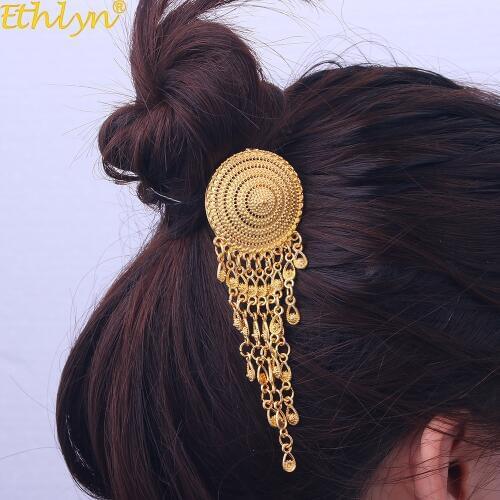 Ethlyn Southeast Asian Women jewelry Thai Style Gold Color Hair Stick Thailand Daily Use Wear Accessories P146