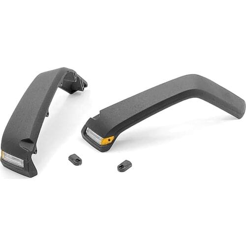 2pcs Front Mudguard Fender with LED Searchlight for 1/10 AXIAL SCX10 III Wrangler RC Car Accessories