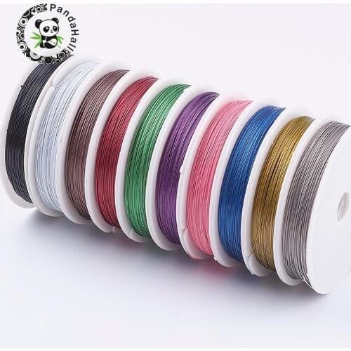 10Rolls 0.45mm about 50m/roll Tiger Tail Wire for Jewelry Making DIY Accessories Material Spool Stainless Wire Mixed Color