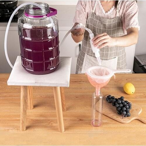 Food Grade Transparent Tube 2M Wine Making Tools Bar Sets Brew Syphon Pack Hand Knead Plastic Siphon Filter