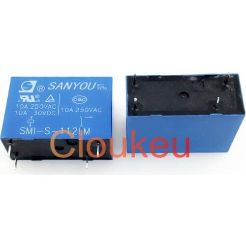 Relay SMI-S-105L 112L 124L 105LM 112LM 124LM 5V 12V 10A 4pin 5pin SMI HRMH