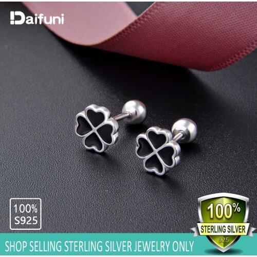 S925 sterling silver Fashion Cherry Blossoms Flower Ladies`Cute Stud Earrings Women Screw-back Earrings Jewelry Birthday Gift