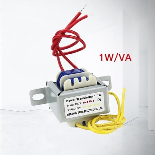 1W Power Transformer AC6V 12V 9V 12V 15V 24V transformador EI copper core Input 220V 50~60Hz Single/dual volt power transformer