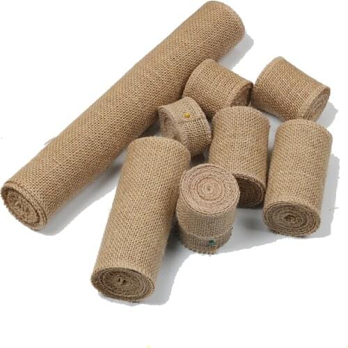 1yard Natural Linen Roll Burlap Hemp Webing Jute Strip Rolls Hemp Rope Various Sizes DIY Handmade Home Decoration Material