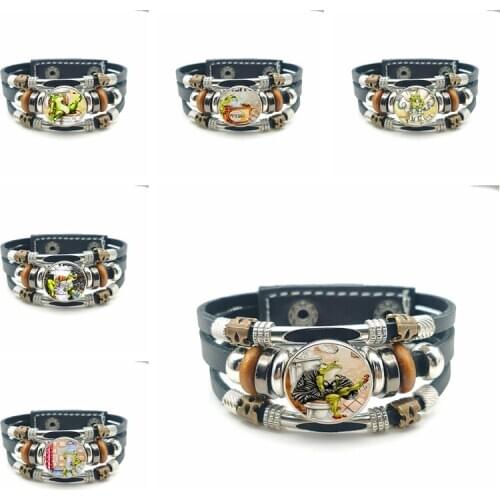 Vintage Leather Bracelet Fashion Frog Animation Cute Men and Women Jewelry Bracelet Party Christmas Gift Souvenir Kid Bangles