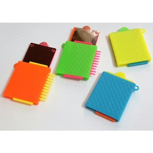 6pc Mini 2-in-1 Retractable Mirror Comb E510-2 Girls Kids Pinata Bag Filler Gag Loot Princess Birthday Party Favors Gift Prize