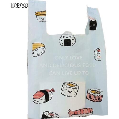 Japanese Creative Sea Salt Blue Cute Sushi Plastic Tote Bag Baked Dessert Gift Packaging Cake Egg Tart Packaging Plastic Bag