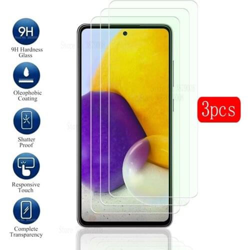 3pcs protective glass for samsung galaxy a72 a 72 72a phone screen protector for samsung a72 protection glass cover film 6.7