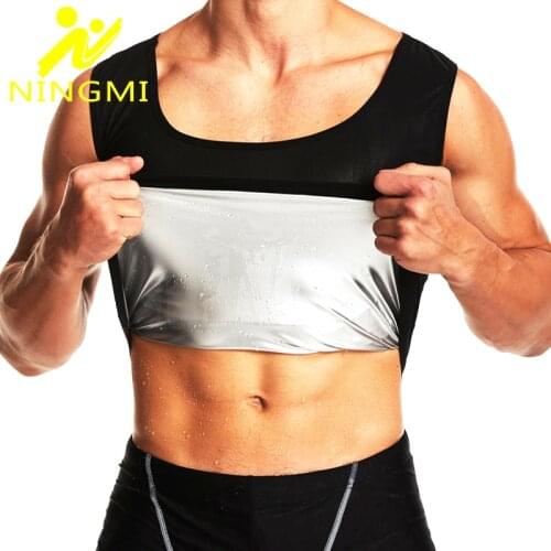NINGMI Sauna Shirt Waist Trainer Corset Sweat Vest Sauna Suit Body Shaper Slimming Sportwear Workout Tank Top Shirt Shapewear