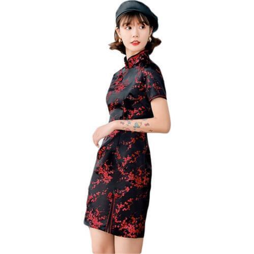 Cheongsam skirt 2020 new slim temperament dress Chinese Qi Pao female retro banquet dress robe chinoise elegant chinese skirt
