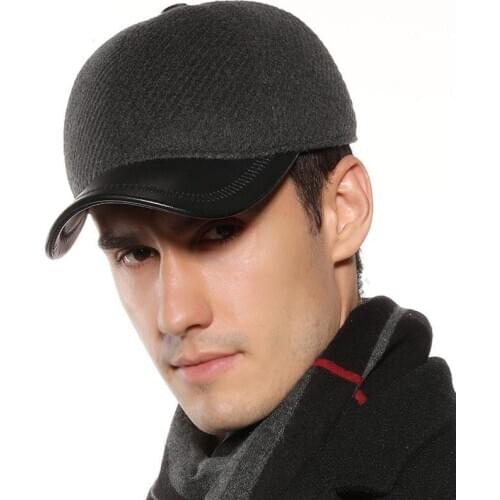 Fibonacci New Winter Cap PU Leather Baseball Cap Men Snapback Hat Casquette Gorras Para Hombre Mens Trucker Cap High Quality