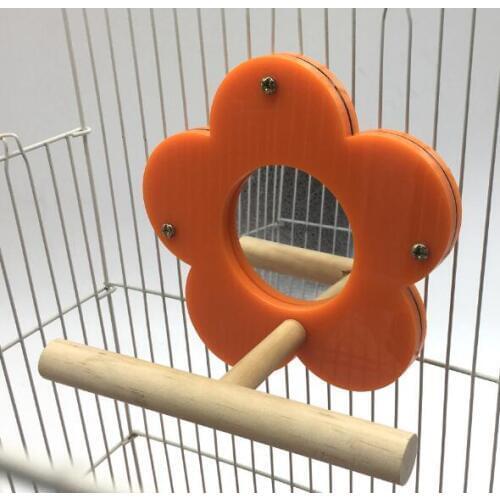 1PCS Parrot Supplies Bird Toy Mirror Stand Bar Stand Acrylic Plum Blossom Stand Rod Swing Ladder