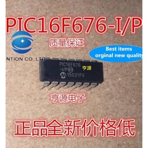 10PCS MCU PIC16F676-I/P PIC16F676 DIP14 in stock 100% new and original