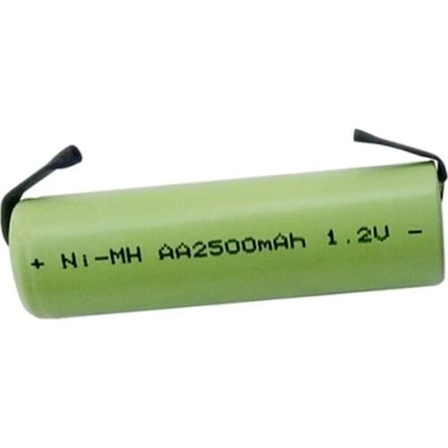 6PCS/lot Original New NI-MH 1.2V AA 2500mAH ni-mh Rechargeable batteries belt welding Razor battery Free shipping