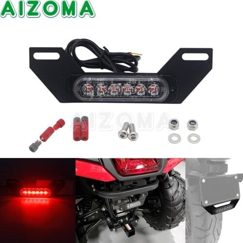 ATV Motorcycle Red Tail Light B6 Auxiliary LED Rear Brake Stop Running Light W/ Bracket For Harley Kawasaki Honda Yamaha