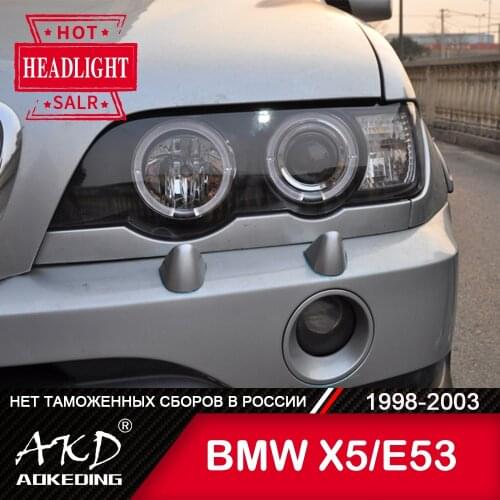 For Car BMW X5 E53 Head Lamp 1998-2003 Car Accessory Fog Lights Day Running Light DRL H7 LED Bi Xenon Bulb X5 E53 Headlights