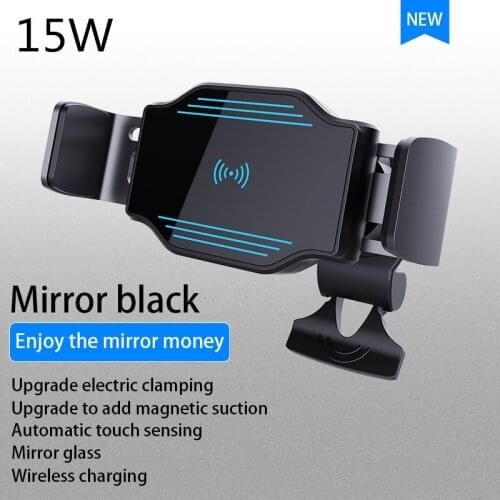 Mini car phone holder 15W Qi wireless charger for iphone 8Plus X/XR 11/11Pro 12/12Pro Samsung S9 8 Huawei P30 Pro charger holder
