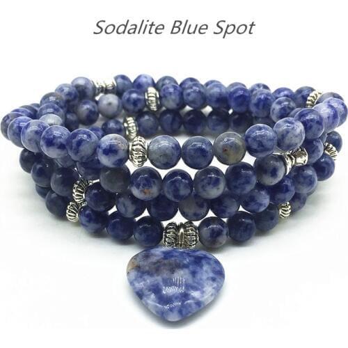 Beadztalk 73 cm Women Bracelet Elastic Bangle Mala Yoga Necklace Sodalite Round Stone 6 mm beads AA Quality Gift