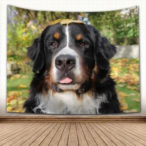 BerneseMountainDog Tapestry Colorful Psychedelic Decorative Carpet Wall Fabric For Living Room Bedroom Tapestries Accessories
