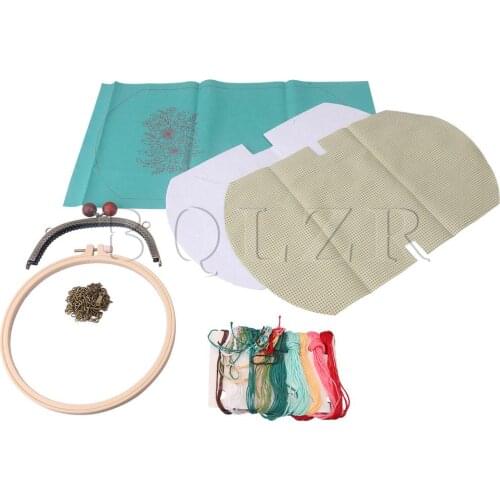BQLZR Cute Embroidery Making Kit for ID Card Coin Bag Handcrafted Purse Green