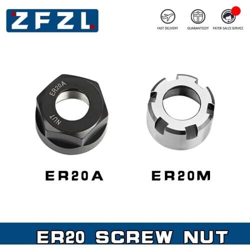 1pcs ER20-A ER20-M chuck nut engraving electromechanical spindle spring collet nut special for CNC machining center