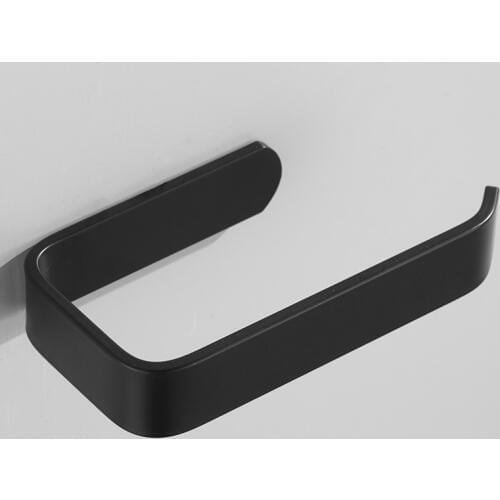 Bathroom Toilet Paper Holder Aluminum Matte Black Wall Mounted Toilet Roll Shelf for Kitchen Bathroom Accessories