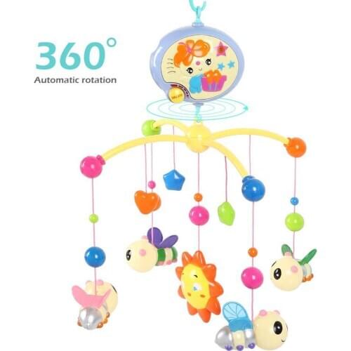 Kid Baby Musical Crib Bed Cot Mobile Bee Animal Pendants Nusery Lullaby Toy