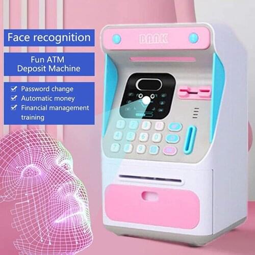 Electronic Piggy Bank Mini Smart Electronic Piggy Bank with Face Recognition Rolling Paper Money Box Password Piggy Bank