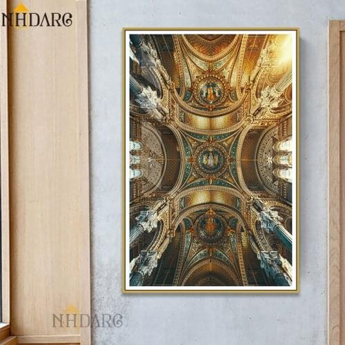 European Landscape Ceiling Painting Canvas Art Print Painting Poster Wall Pictures For Living Room Hallway Home Decor Wall Decor