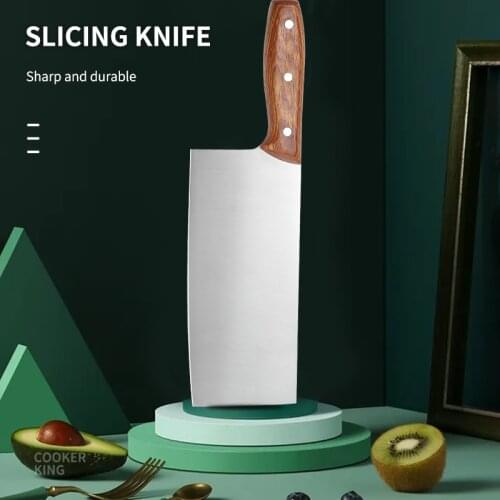 Chinese Kitchen Knife 5Cr13 High Carbon Cleaver Durable Chef Slicing Chopping Knife Ultra Sharp Blade Color Wood Handle Knives