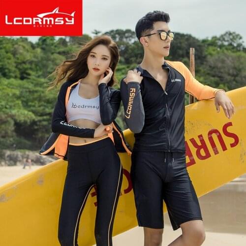 Couple Diving Suit Female Zipper Split Long Sleeve Sunscreen Suit Diving Suit Male Jellyfish Suit Surfing Quick-drying Swimsuit