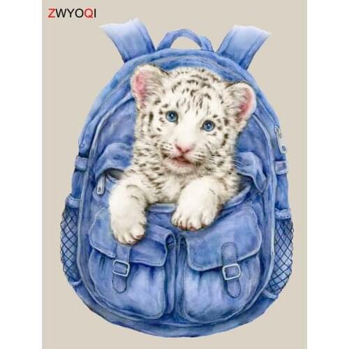 Full Square Diamond mosaic Leopard knapsack 5D DIY Diamond painting Full Round Diamond embroidery Cross stitch Leopard knapsack