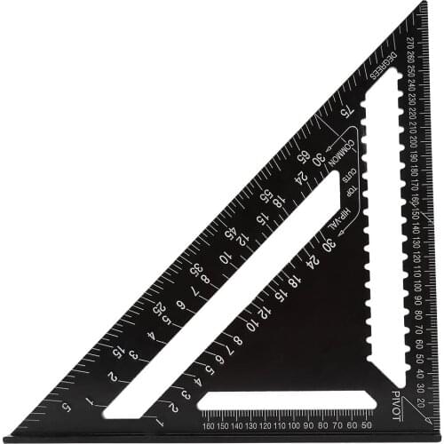 12 Inch Square Aluminum Alloy Triangle Shape Square Ruler Professional Carpenter Layout Tools Framing Square Woodworking Tool