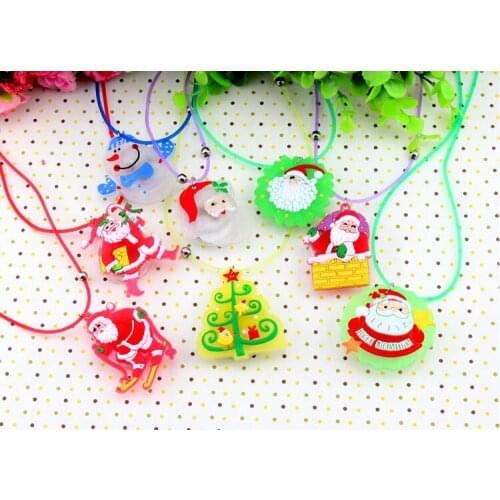 Christmas birthday party flashing gift led luminous rope cartoon pendant childrens toy wholesale colorful cartoon necklace
