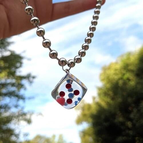 Fashion Punk Dice Necklace Charms vintage Hip Hop Jewelry For Women Harajuku Gothic Choker Chains Accessories