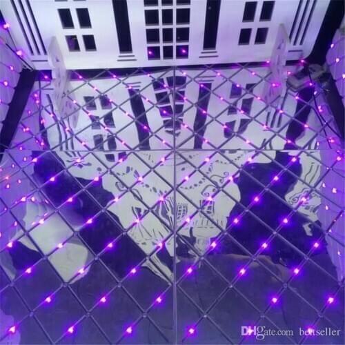 Fashion silver mirror carpet Plastic Wedding Aisle Runner Luminous Floor Bar Club T Station Stage Decoration LED Carpet