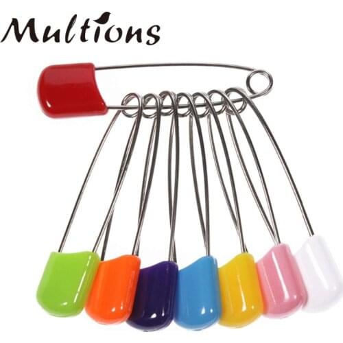 Multions 20Pcs Plastic Head Safety Pin Safety Locking 8 Colors Needle Pins Sewing Tools 2 Size Baby Cloth Diaper Nappy Pins