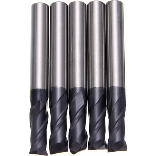 5pcs 2 Flute Slot Solid Carbide End Mill Set Micrograin CNC Milling Cutter Drill Bit 6mm Diameter