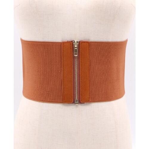 New women Leisure brown elastic belt Woman Wide Waist Female Cummerbunds for Autumn clothing accessories belts
