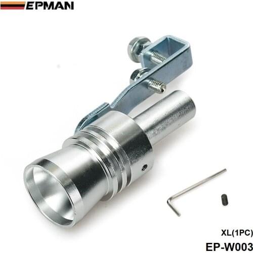 New Universal Sliver Turbo Sound Exhaust Muffler Pipe Whistle/Fake Blow-off BOV Simulator Whistler Size XL EP-W003 (1PC)