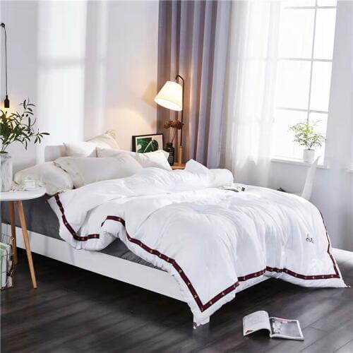 New 100% White Superfine Fiber Winter Quilts Comforter Polyester Blanket Duvet Filling With Cotton Cover Twin Queen King Size