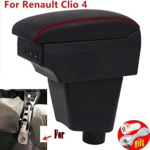 For Renault Clio 4 Captur Armrest For Renault Captur armrest box accessories Storage box cup holder ashtray USB LED 2015