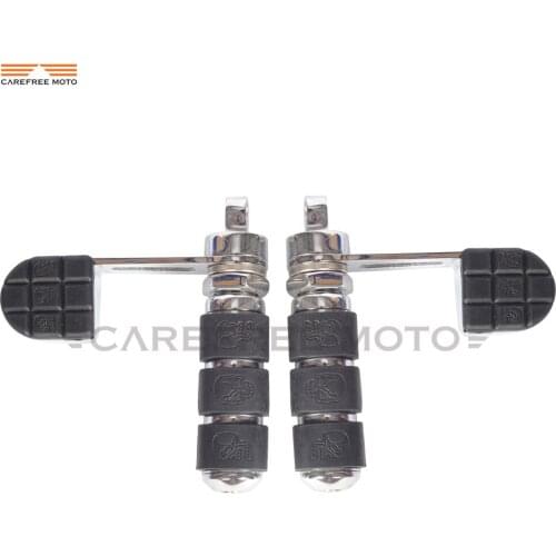 Chrome Motorcycle Foot Pegs Anti-Vibe Hi-End Moto Foot Rest Case for Harley Sportster Softail 883 1200 XL Dyna