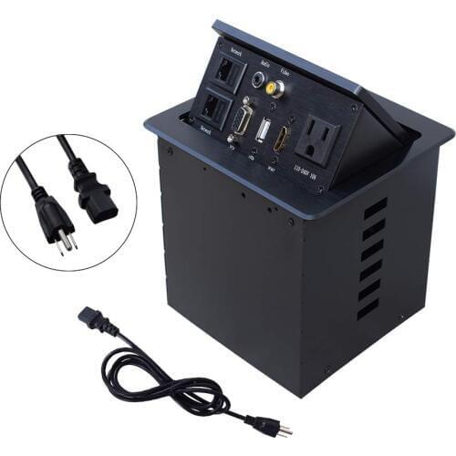 2019 US power hidden table socket with USB and internet ,gas pop up open way Free shipping